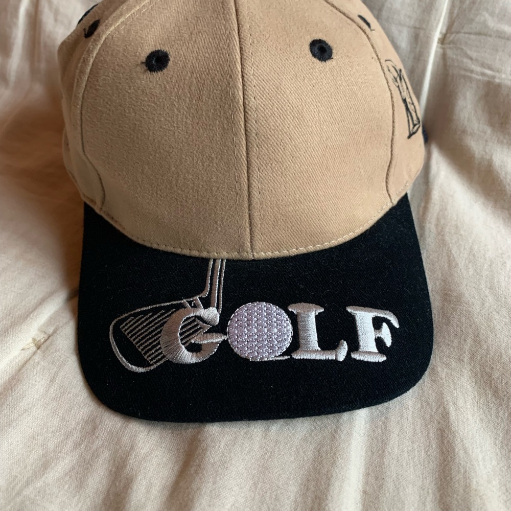 Vintage Nissin Tan and Black Golf Cap